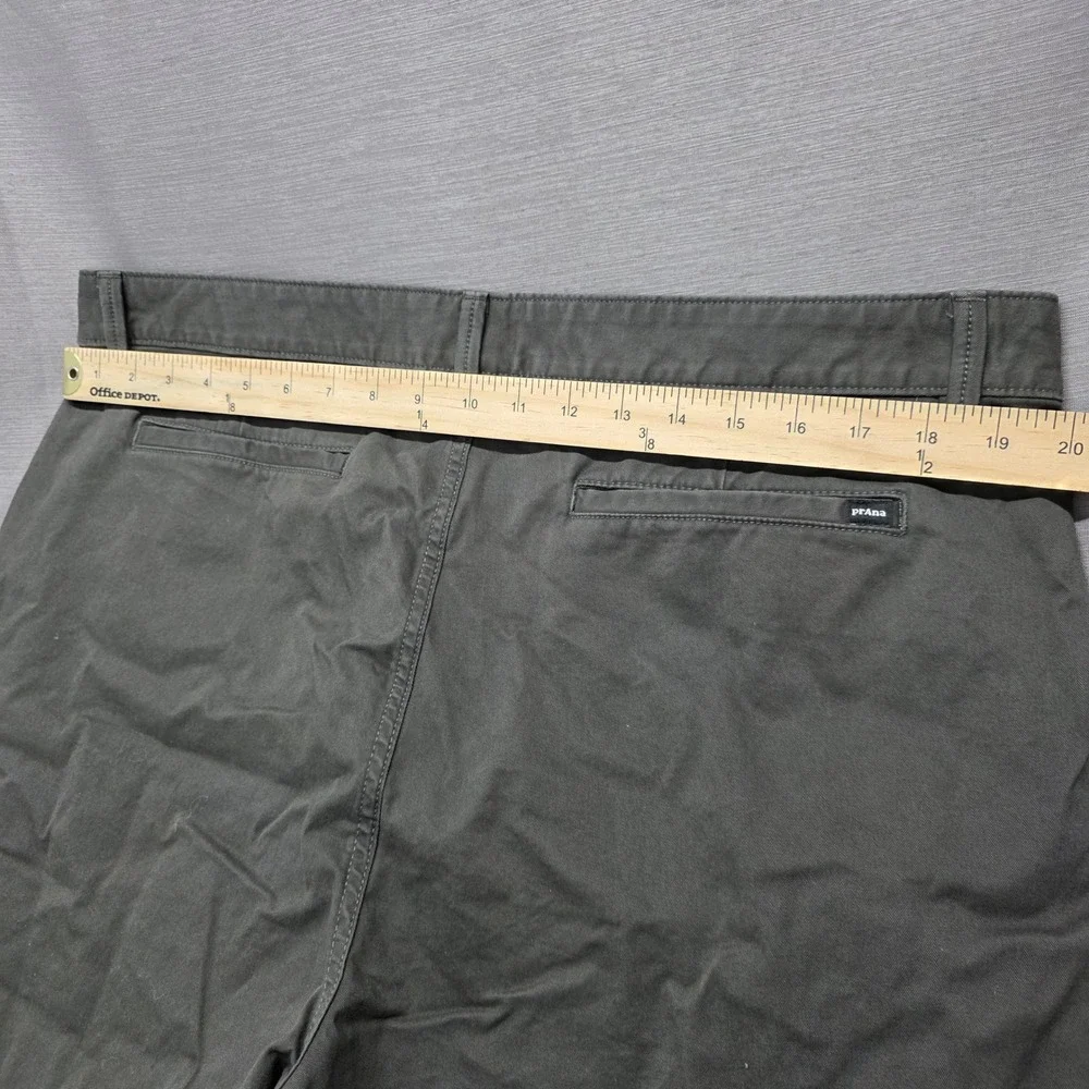 Prana Mens Organic Cotton Stretch Zion Chino Shorts Olive Green‎ Size 38